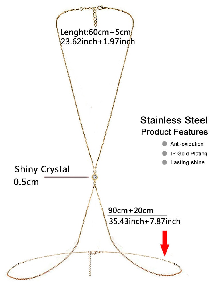 BODY CHAIN NECKLACE WITH WAIST BELT