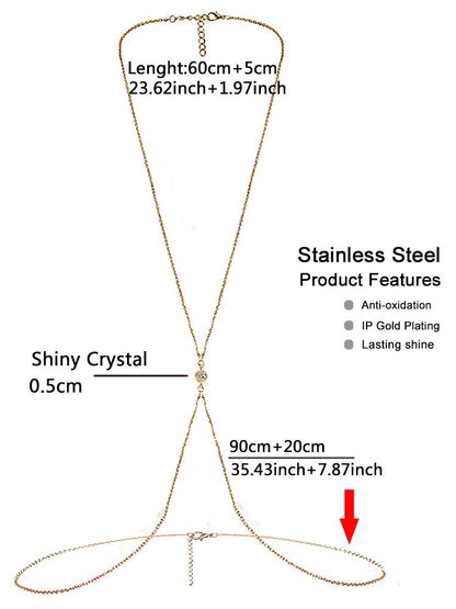 BODY CHAIN NECKLACE WITH WAIST BELT